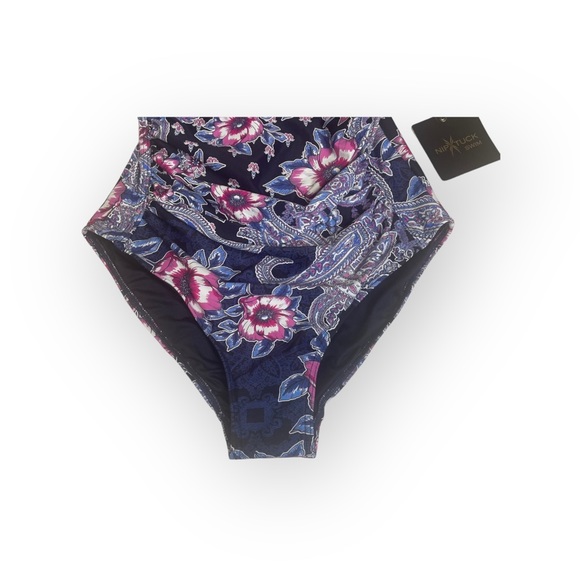 new Nip Tuck Swim ✿ Tummy Control One Piece Swimsuit ✿ Black Floral Paisley ✿ 6 - Picture 9 of 16